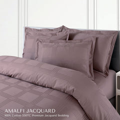 Malako Amalfi Jacquard Checkered 550 TC 100% Cotton King Size Bedding