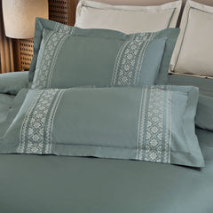 Malako Caèn 500TC 100% Cotton Olive Grey 7 Piece Bedding Set