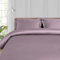 Malako Swiss Checks Jacquard Wine 550 TC 100% Cotton Duvet Cover