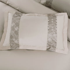Malako Luxe Stitch & Dream: 550 TC Beige Premium Embroidered Bedding