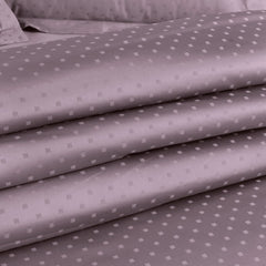 Malako Swiss Checks Jacquard Wine 550 TC 100% Cotton King Size 6 Piece Bedding Set