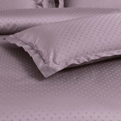 Malako Swiss Checks Jacquard Wine 550 TC 100% Cotton King Size 6 Piece Bedding Set