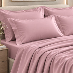 Malako Luxe: Vibrant Collection 550TC Blush Pink 100% Cotton Super King Size Bedding