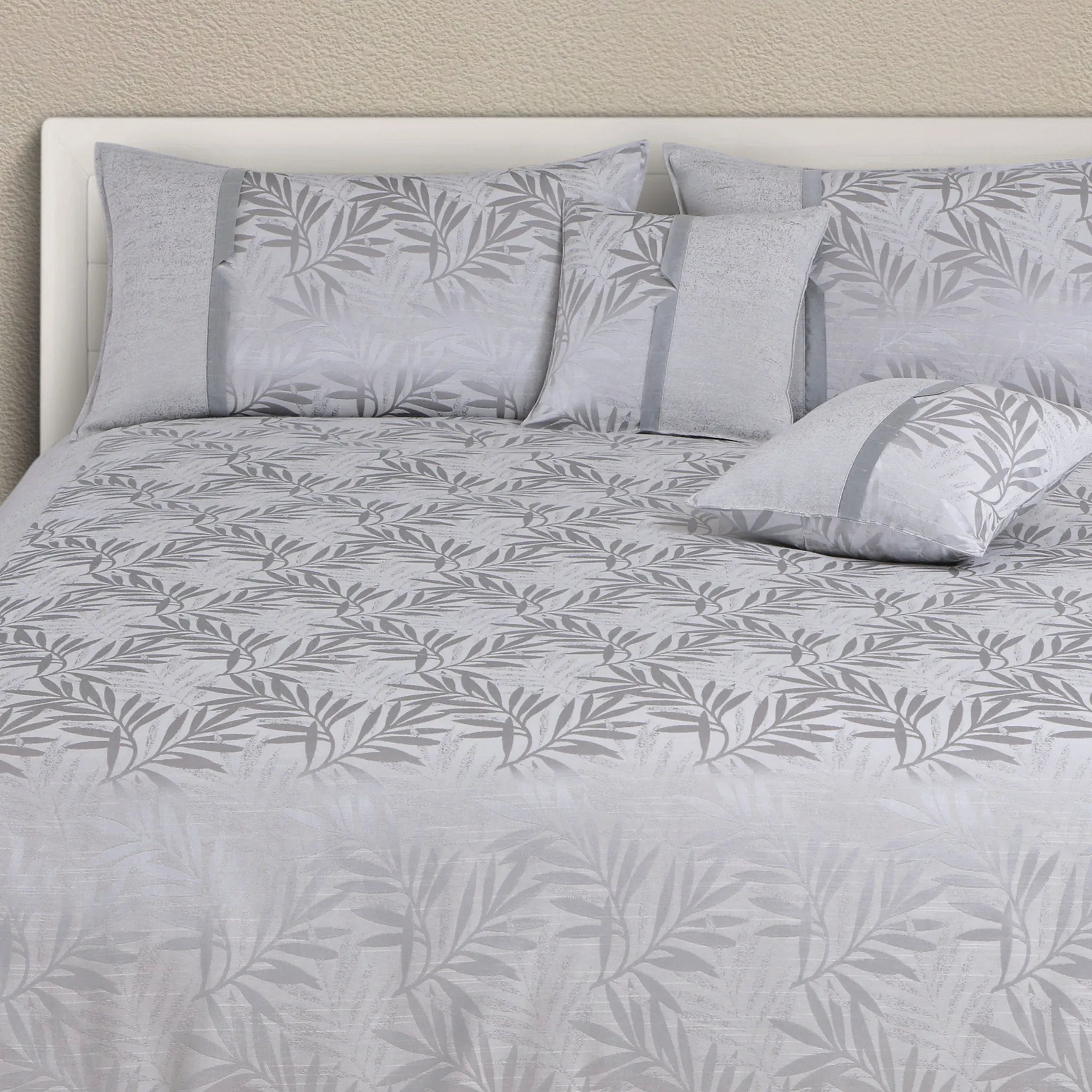 5 Piece Polycotton Jacquard Leaf Pattern Bedcover – Malako India