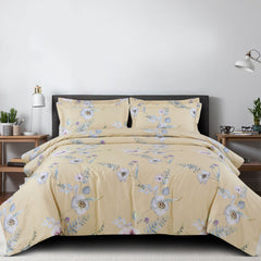 Malako Sion 100% Cotton Yellow Floral King Size Bedding