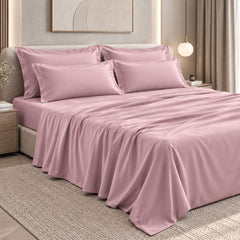 Malako Luxe: Vibrant Collection 550TC Blush Pink 100% Cotton Super King Size Bedding