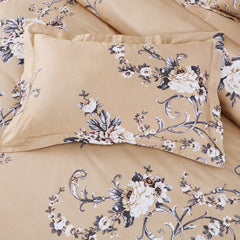 Malako Sion 100% Cotton Beige Floral King Size Bedding