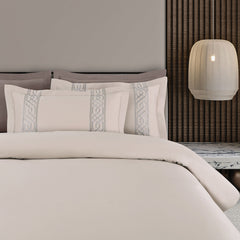 Malako Luxe Stitch & Dream: 550 TC Beige Premium Embroidered Bedding