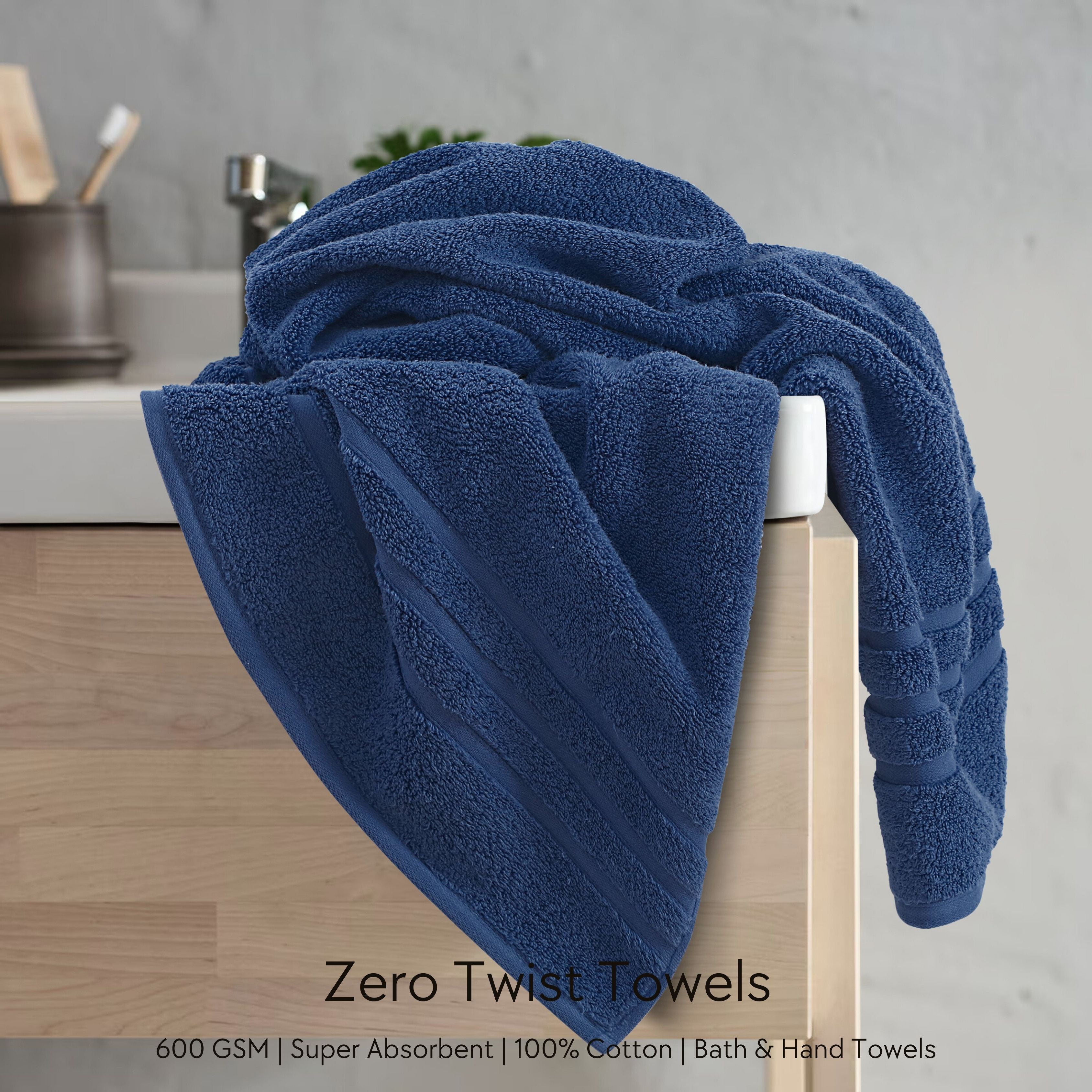 Malako 100% Cotton Zero Twist Towels (600GSM)