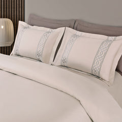 Malako Luxe Stitch & Dream: 550 TC Beige Premium Embroidered Bedding