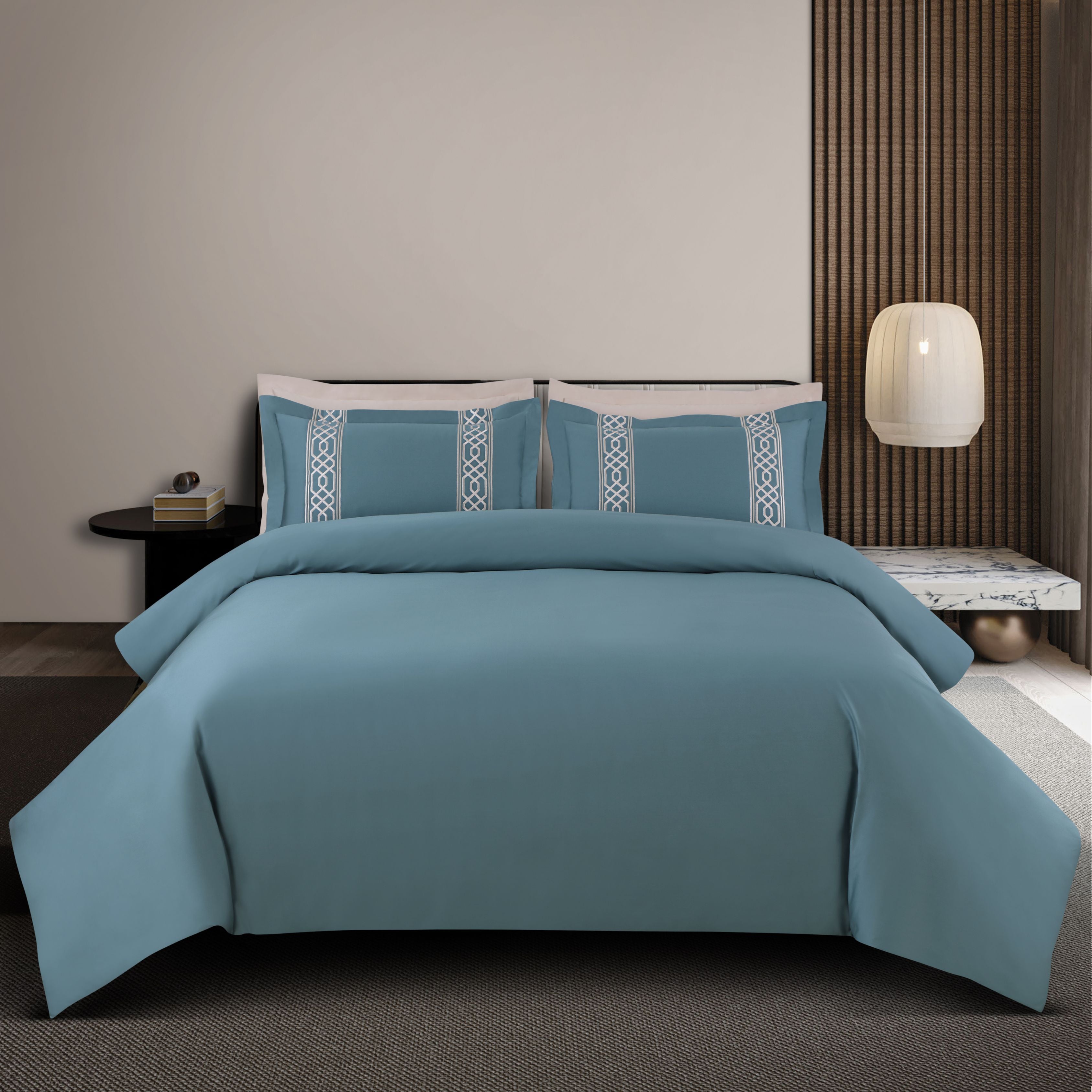 Malako Luxe Stitch & Dream: 550 TC Teal Green Premium Embroidered Bedding