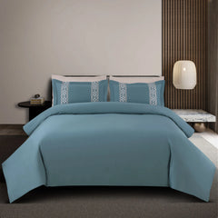 Malako Luxe Stitch & Dream: 550 TC Teal Green Premium Embroidered Bedding