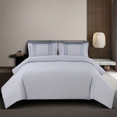 Malako Luxe Stitch & Dream: 550 TC Silver Grey Premium Embroidered Bedding