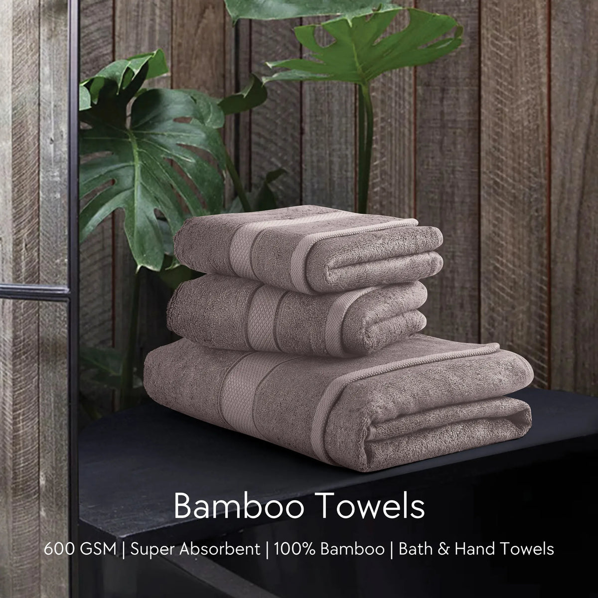 Malako Taupe Brown Bamboo Towel (600GSM)