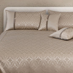 Malako Beige Jacquard King Size 5 Piece Bedspread Set