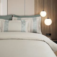 Malako Luxe Stitch & Dream: 550 TC Olive Beige Premium Embroidered Bedding