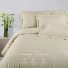 Malako Eco-Luxe: Premium Bamboo Bedding Collection (Olive Beige)