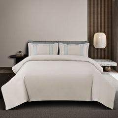 Malako Luxe Stitch & Dream: 550 TC Olive Beige Premium Embroidered Bedding