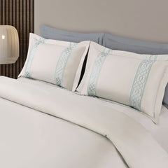 Malako Luxe Stitch & Dream: 550 TC Olive Beige Premium Embroidered Bedding