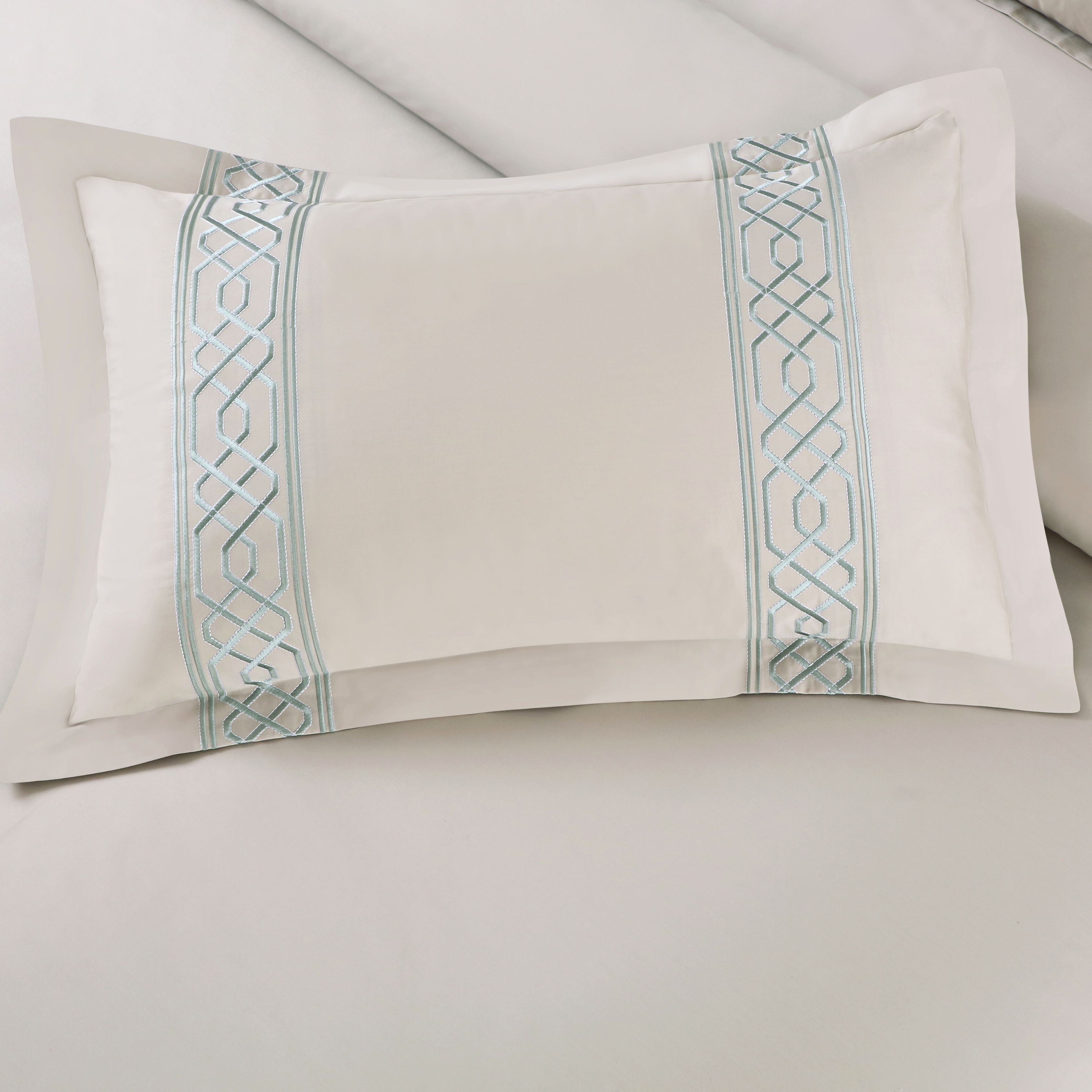 Malako Luxe Stitch & Dream: 550 TC Olive Beige Premium Embroidered Bedding