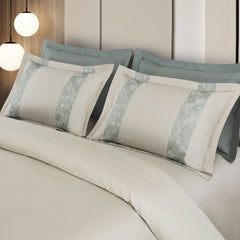 Malako Luxe Stitch & Dream: 550 TC Olive Beige Premium Embroidered Bedding