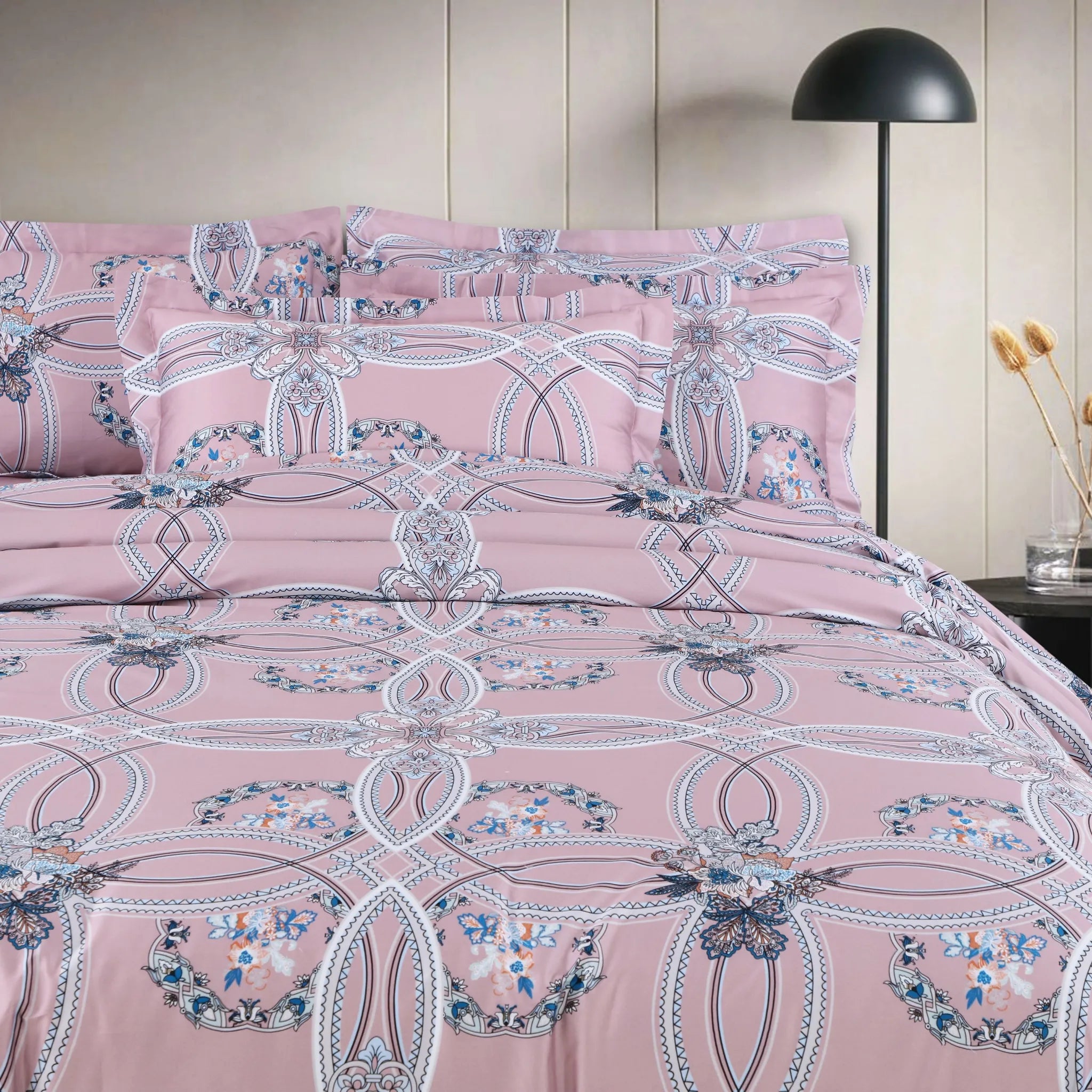 Abstract print bedding pink