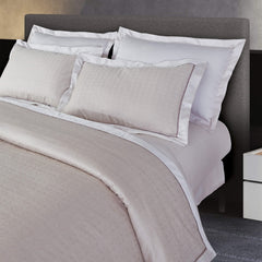 Malako Coloured Jacquard Beige Abstract 500 TC 100% Cotton Double Bed Duvet Cover Set