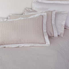Malako Coloured Jacquard Beige Abstract 500 TC 100% Cotton Double Bed Duvet Cover Set
