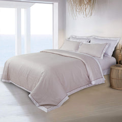 Malako Coloured Jacquard Beige Abstract 500 TC 100% Cotton Double Bed Duvet Cover Set