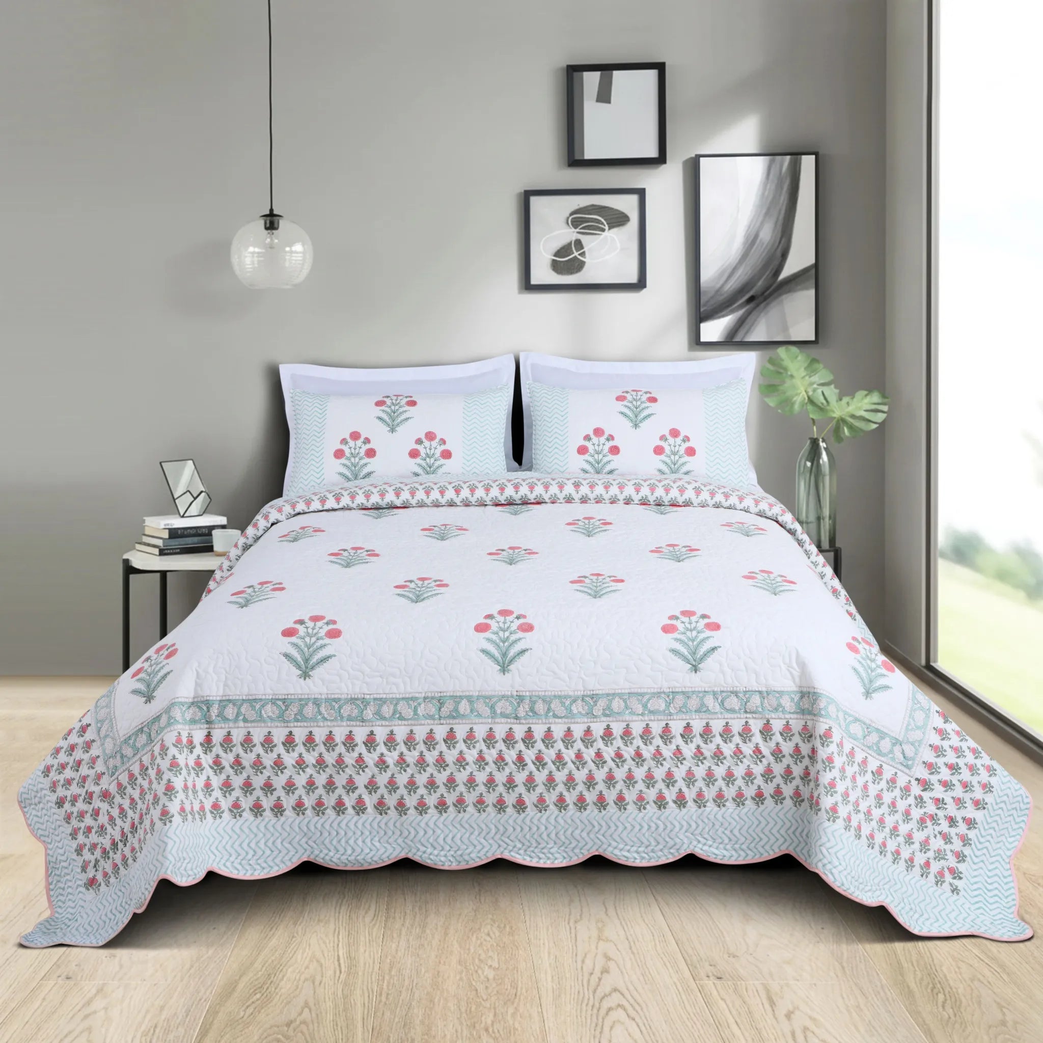 Soft Lightweight Cotton Quilted Bedspread India