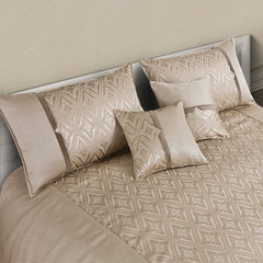 Buy Jacquard Bedcover Online India – Malako Beige