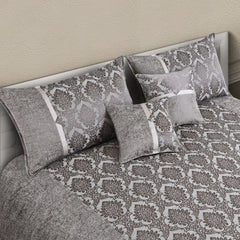 Buy Jacquard Bedcover Online India – Malako Grey