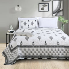 Cotton Quilted Bedspread with Pillow Covers