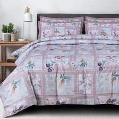Cotton king size bedsheet and quilted comforter set