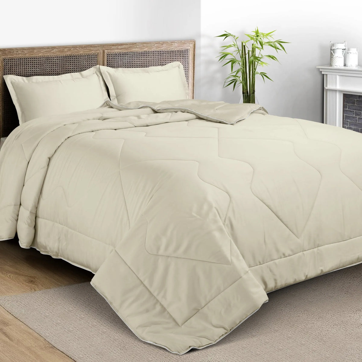 For Winters: 360 GSM Malako Eco-Luxe Olive Beige 100% Bamboo Quilt/Comforter