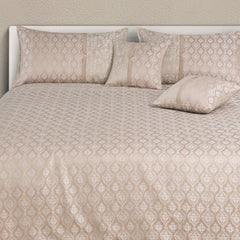 Luxury Almond Beige Ethnic Jacquard Bedspread India