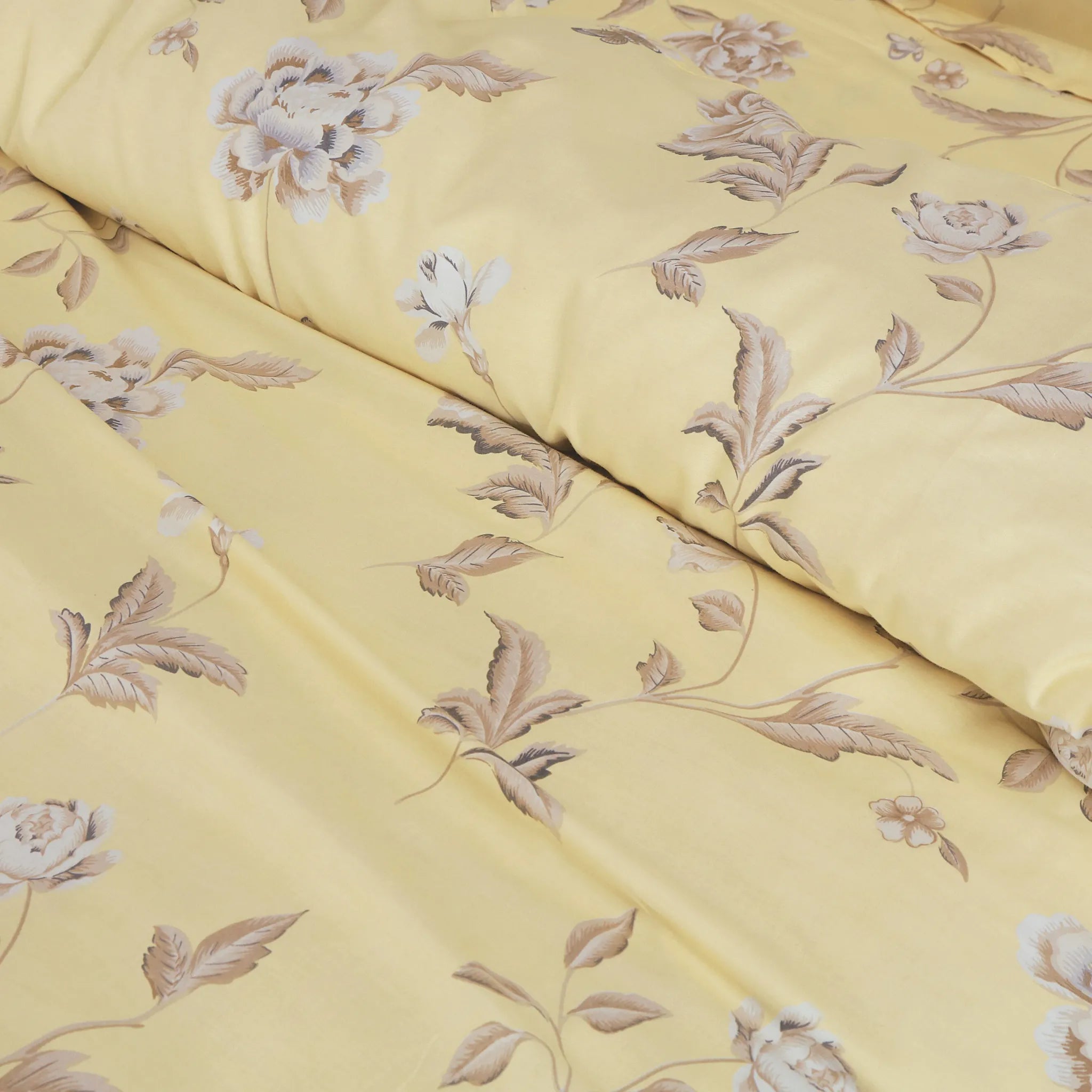 Luxury cotton botanical bedding Yellow