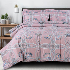 Luxury pink comforter set cotton