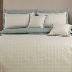 Malako Luxe 550 TC 100% Cotton Beige & Olive Green Solid King Size Reversible Bedspread Set