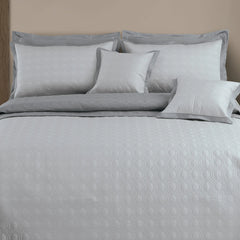 Malako Luxe 550 TC 100% Cotton Silver Grey & Grey Solid King Size Reversible Bedspread Set