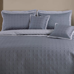 Malako Luxe 550 TC 100% Cotton Grey & Silver Grey Solid King Size Reversible Bedspread Set