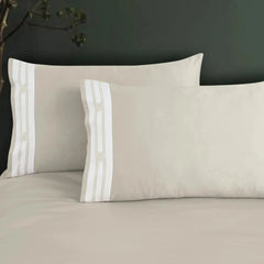 Malako Luxe Collection 550 TC Olive Beige Premium Embroidered Bedding