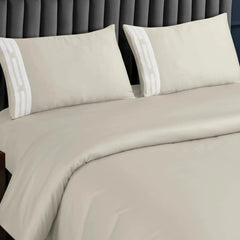 Malako Luxe Collection 550 TC Olive Beige Premium Embroidered Bedding