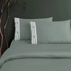 Malako Luxe Collection 550 TC Olive Green Premium Embroidered Bedding