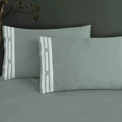 Malako Luxe Collection 550 TC Olive Green Premium Embroidered Bedding