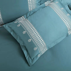Malako Luxe Collection 550 TC Teal Green Premium Embroidered Bedding