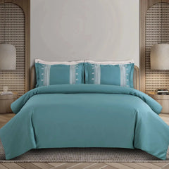 Malako Luxe Collection 550 TC Teal Green Premium Embroidered Bedding