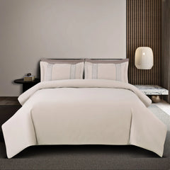 Malako Luxe Stitch & Dream 550 TC Beige Premium Embroidered Bedding