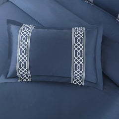Malako Luxe Stitch & Dream 550 TC Blue Premium Embroidered Bedding