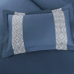 Malako Luxe Stitch & Dream 550 TC Blue Premium Embroidered Bedding